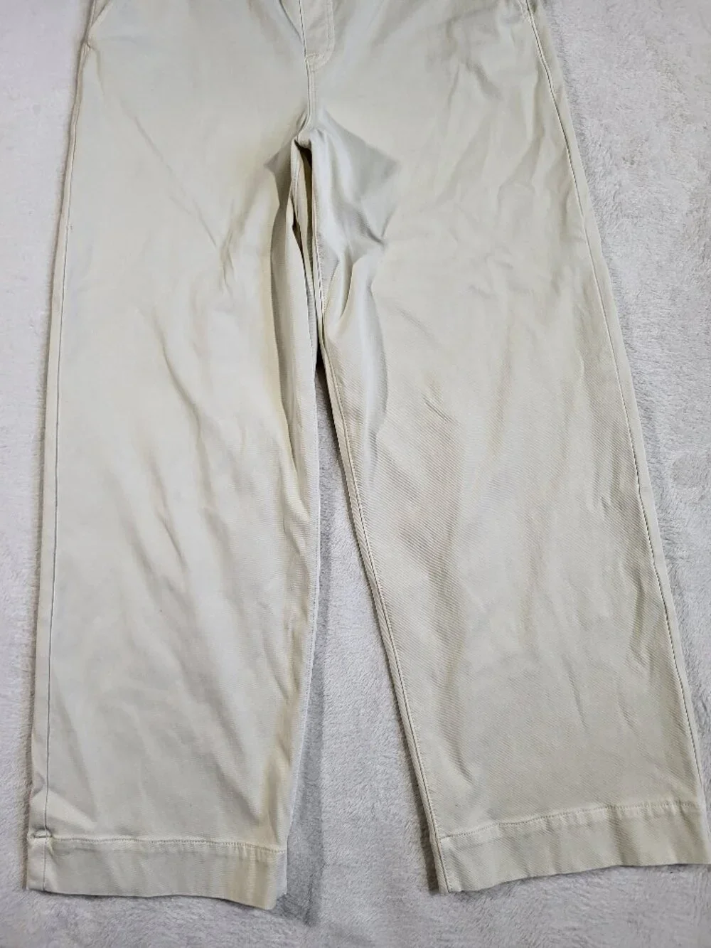 Spanx Stretch Twill Cropped Wide Leg Pants Off White size large - Picture 3 of 13